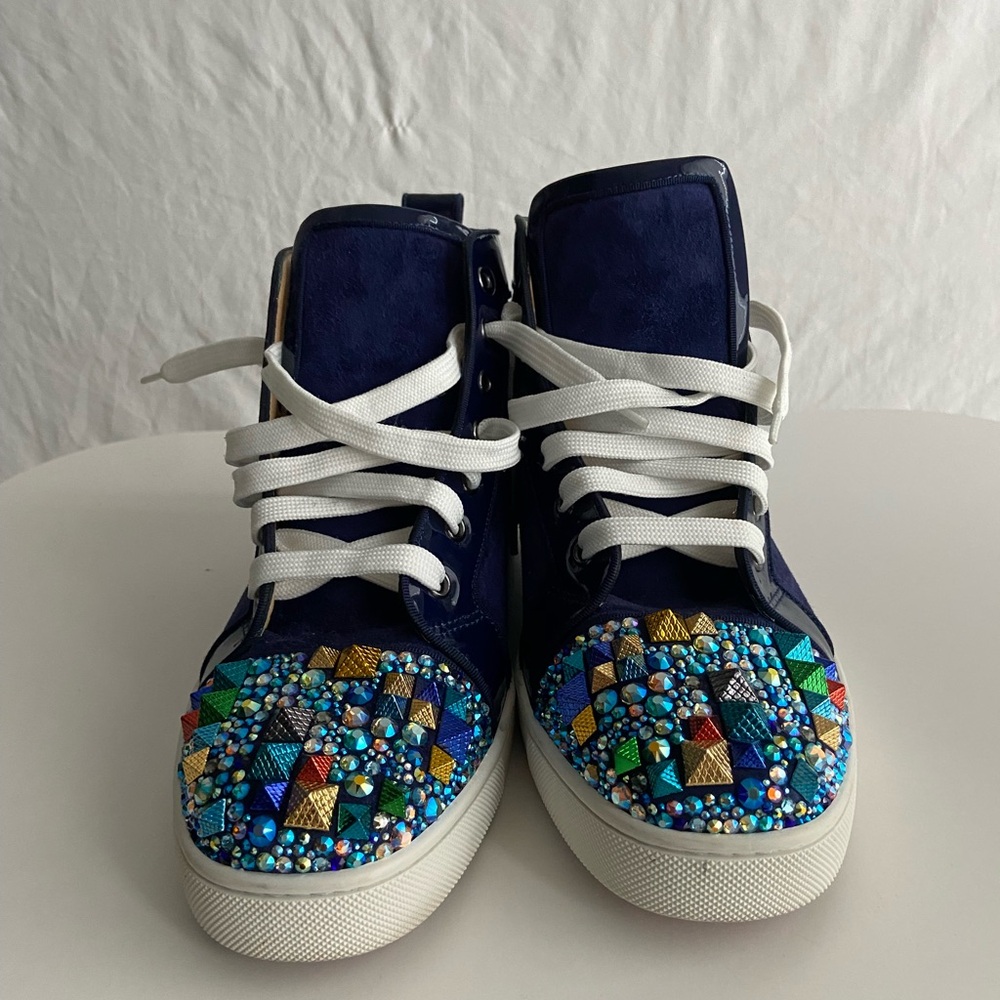 Christian Louboutin Mixkeolouis Flat Suede Multicolor Sneakers - Picture 4 of 7